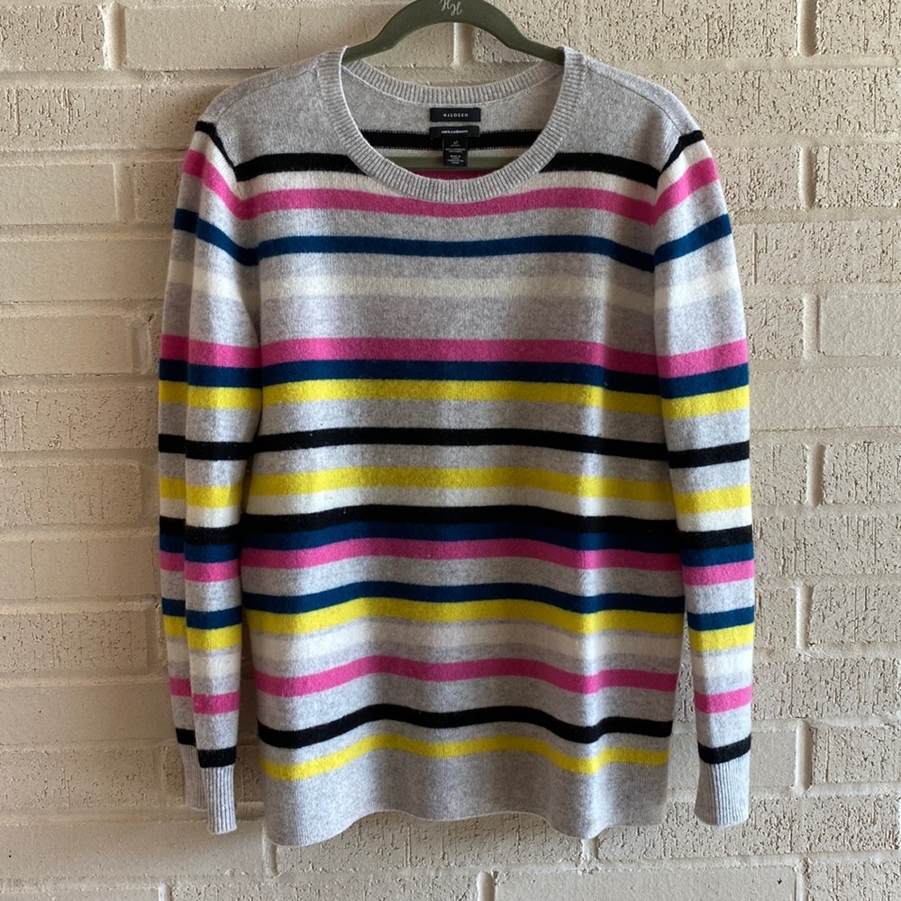 Halogen Striped Cashmere Sweater XL petite